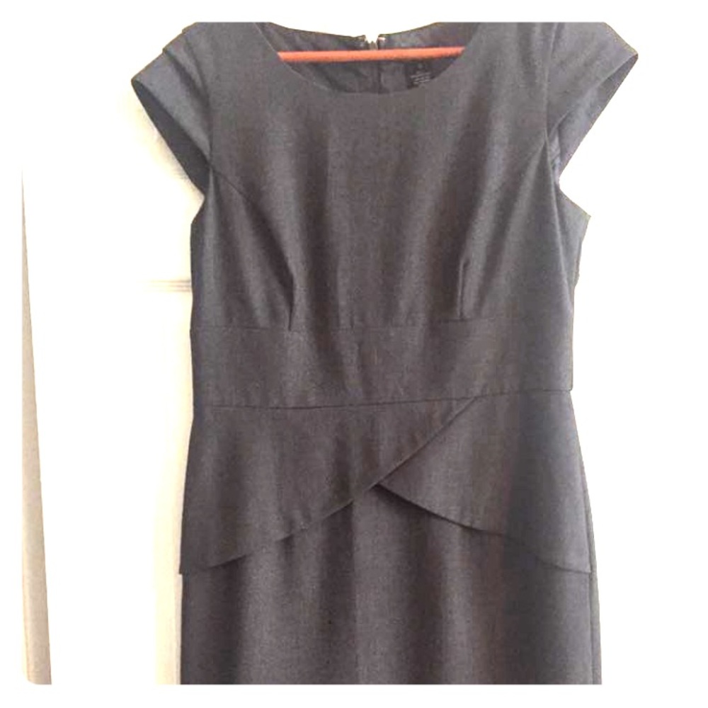 Business casual fitting gray dress.